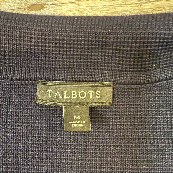 EUC Talbots Navy Blue Women's Knit Long Length Casual Blazer - Picture 5 of 10